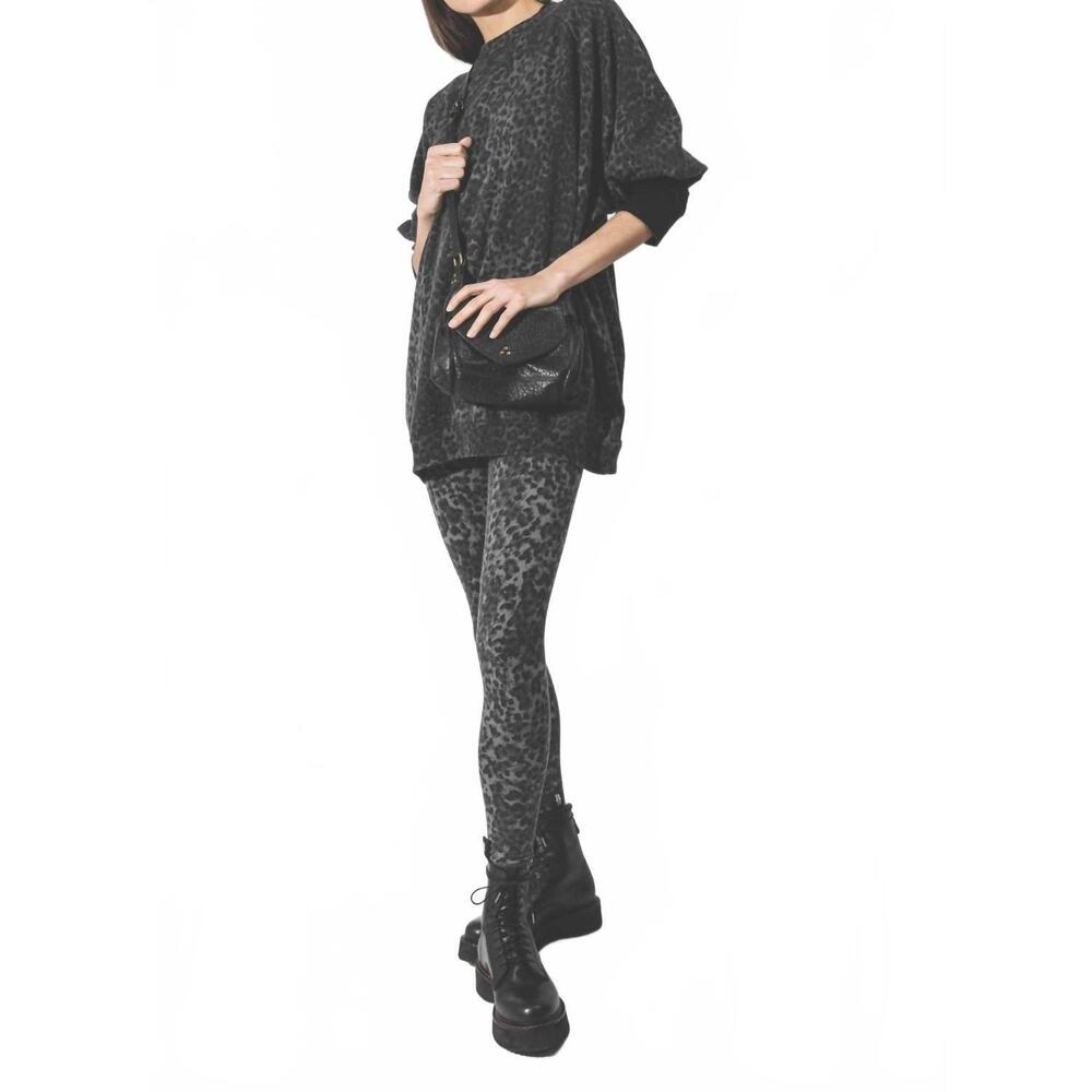 NEW RAGDOLL LA r13 denim leggings in anthracite leopard